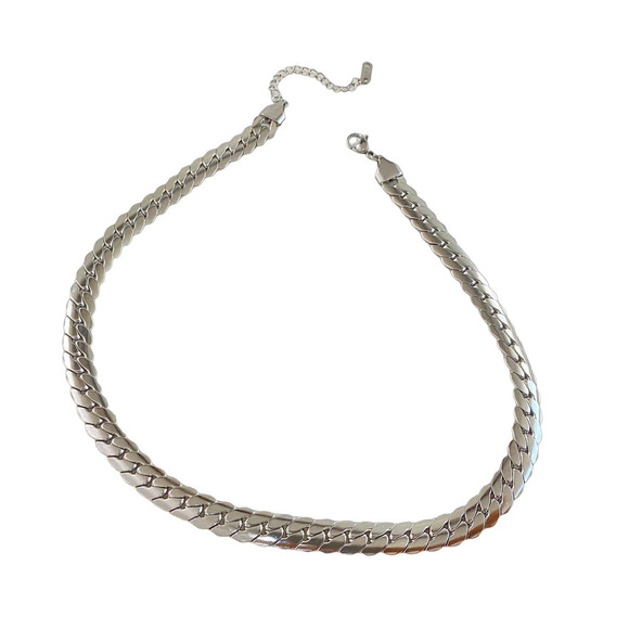 SHABA 18K Gold Plated Stainless Steel Braided Bone Chain Necklace Gold Silver - Picture 11 of 11